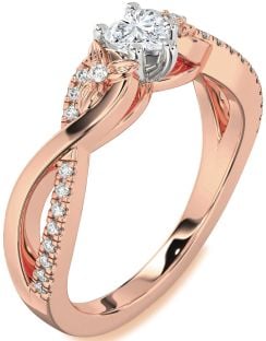 Diamond Platinum & Rose Gold Heart Infinity Promise Ring