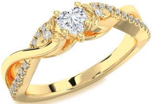 Diamond Gold Heart Infinity Promise Ring