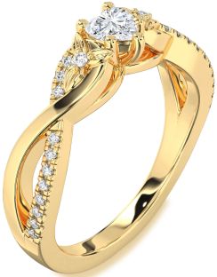 Diamond Gold Heart Infinity Promise Ring