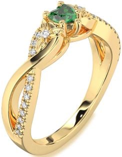 Diamond Emerald Gold Silver Heart Infinity Promise Ring