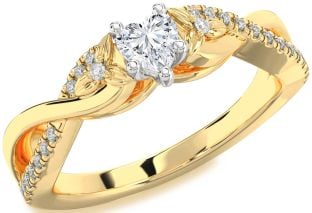 Diamond Platinum & Yellow Gold Heart Infinity Promise Ring