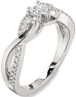 Diamond Silver Heart Infinity Promise Ring