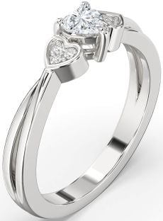 Diamond White Gold Heart Promise Ring