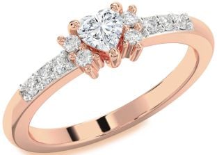 Diamond Rose Gold Heart Promise Ring