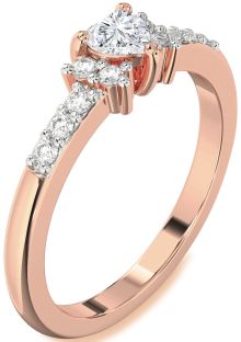 Diamond Rose Gold Heart Promise Ring