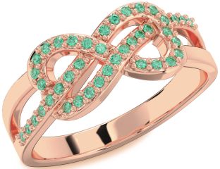 Emerald Rose Gold Infinity Ring
