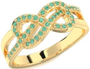 Emerald Gold Infinity Ring