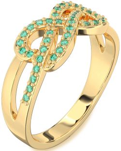 Emerald Gold Infinity Ring