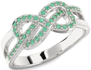 Emerald Platinum Infinity Ring