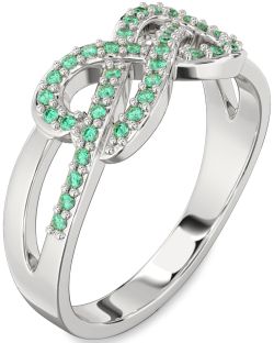 Emerald Platinum Infinity Ring