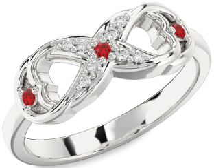 Diamond Ruby Platinum Infinity Ring