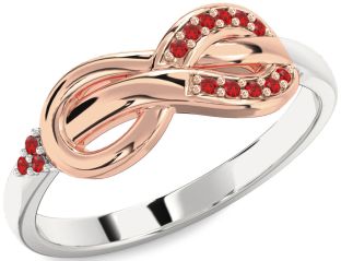 Ruby Platinum & Rose Gold Infinity Ring