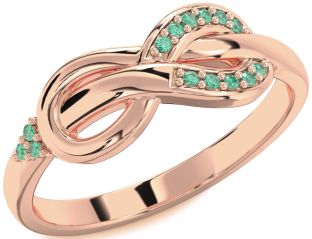 Emerald Rose Gold Infinity Ring