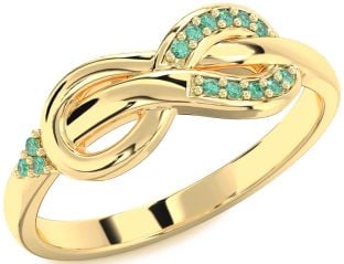 Emerald Gold Infinity Ring