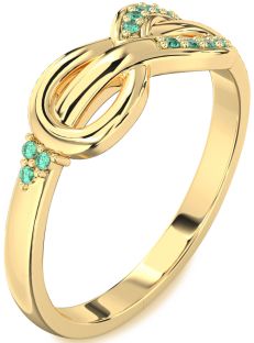 Emerald Gold Infinity Ring