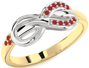 Ruby Platinum & Yellow Gold Infinity Ring