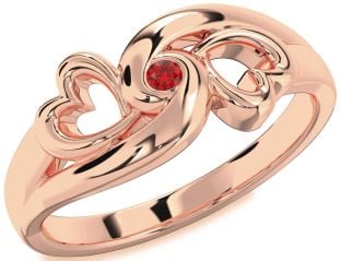 Ruby Rose Gold Infinity Heart Promise Ring