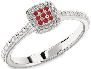 Ruby Platinum Round Promise Ring