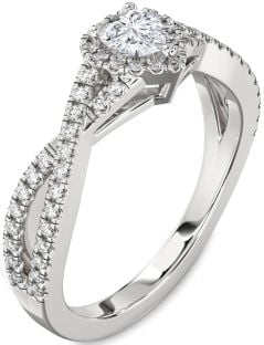 Diamond Platinum Heart Pave Promise Ring