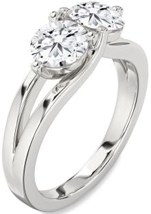 Diamond White Gold Round Two Stone Ring