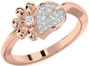 Diamond Rose Gold Daisy Ring
