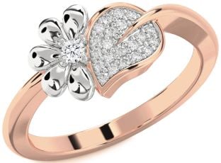 Diamond Platinum & Rose Gold Daisy Ring