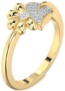 Diamond Gold Daisy Ring