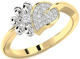 Diamond Platinum & Yellow Gold Daisy Ring