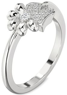 Diamond Platinum Daisy Ring