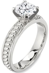 Diamond Platinum Knot Round Solitaire Engagement Ring