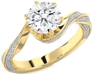 Diamond Gold Round Solitaire Engagement Ring