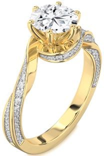 Diamond Gold Round Solitaire Engagement Ring