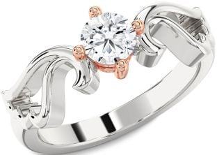 Diamond Platinum & Rose Gold Wings Ring