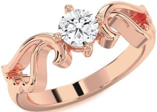 Diamond Rose Gold Wings Ring