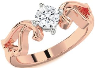 Diamond Platinum & Rose Gold Wings Ring
