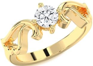 Diamond Gold Wings Ring