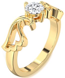 Diamond Gold Wings Ring