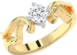 Diamond Platinum & Yellow Gold Wings Ring