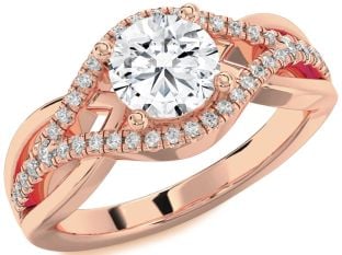 Diamond Rose Gold Round Solitaire Engagement Ring
