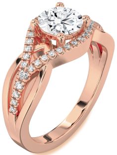 Diamond Rose Gold Round Solitaire Engagement Ring