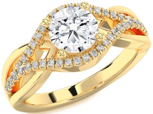 Diamond Gold Round Solitaire Engagement Ring