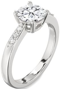 Diamond White Gold Round Solitaire Engagement Ring