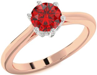 Ruby Platinum & Rose Gold Round Solitaire Engagement Ring
