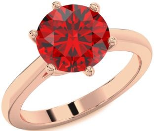 Ruby Rose Gold Round Solitaire Engagement Ring