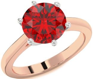 Ruby Platinum & Rose Gold Round Solitaire Engagement Ring