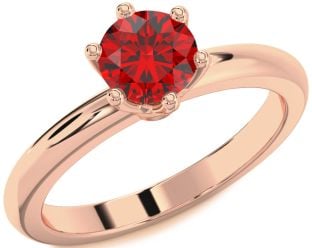 Ruby Rose Gold Round Solitaire Engagement Ring