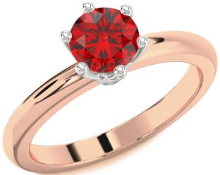 Ruby Platinum & Rose Gold Round Solitaire Engagement Ring