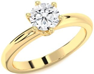Diamond Gold Round Solitaire Engagement Ring