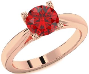 Ruby Rose Gold Round Solitaire Engagement Ring
