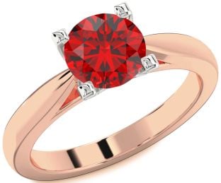 Ruby Platinum & Rose Gold Round Solitaire Engagement Ring